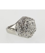 Sterling Silver Cubic Zirconia Plaque Cluster Ring Sz 6.25 - $2,203.32 MXN