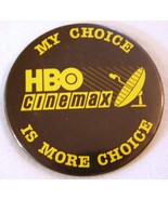 Vintage 80s HBO CINEMAX Satellite Dish Television Large Pinback Button TV - €10,19 EUR
