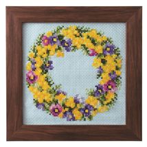 Cosmo Mimosa Wreath Seasonal Flower Arrangement Cross Stitch Kit - $34.95