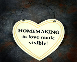 Homemaking Heart Shaped Wooden Plaque - £4.78 GBP
