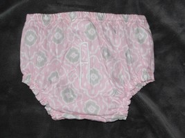 POTTERY BARN KIDS PINK GRAY IKAT MEDALLION GIRL DIAPER COVER MONOGRAM &quot;A... - $12.86