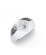 925 Sterling Silver Oxidized Designer Moissanite Statement Ring Jewelry ... - $109.74 CAD