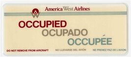 America West Airlines Occupied Ocupado Occupee Card  - $25.80