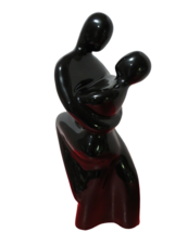 Vtg 80s Royal Haeger Pottery Embracing Couple Sculpture Ebony Black 15.5&quot;T - £71.22 GBP