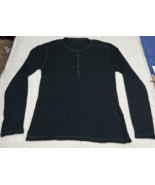 John Varvatos  Men&#39;s Black Henley Thermal Waffle Knit 100% Cotton Size X... - $64.80 CAD