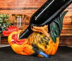 Cottage Farm Alpha Rooster Chicken Wine Holder Statue Animal Farm Kitche... - $28.99