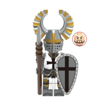 Crusader Teutonic Knights (Crest Wing Helmet) Minifigures Building Toy - £2.62 GBP