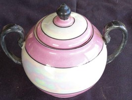 Beautiful Vintage China Sugar Bowl – Iridescent Finish – White Block, Bavaria - £23.73 GBP