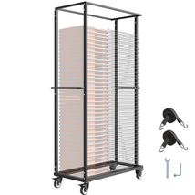 VEVOR Folding Chair Rack 500LBS Cart for 60 Chairs Swivel Lock Casters f... - $145.99