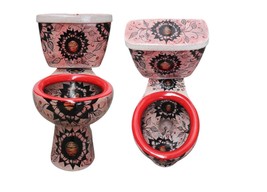 Mexican Talavera Ceramic Toilet Hand Painted  - Ojo De Girasol - - $22,462.85 MXN