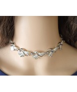 Coro Silver Choker | 17 Inch Rhodium Plated Collar Necklace - $1,577.54 MXN