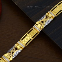 22K Yellow gold Men&#39;s Bracelet Beautifully handcrafted diamond cut desig... - £3,201.30 GBP+