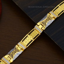 22K Yellow gold Men&#39;s Bracelet Beautifully handcrafted diamond cut design 206 - £3,032.01 GBP+