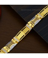 22K Yellow gold Men&#39;s Bracelet Beautifully handcrafted diamond cut desig... - $5,563.10 CAD+