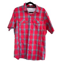 Medium Mens Columbia Short Sleeve Red Plaid Outdoor Adventure Breathable... - $437.55 MXN