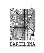 Spain City Barcelona Town Map Matte/Glossy Poster A0 A1 A2 A3 A4 | Wellcoda - £6.28 GBP+