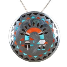 Huge Fred and Lolita Natachu Zuni Sterling inlay pendant/pin - $994.95