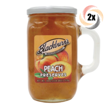 2x Mugs Blackburn&#39;s Peach Flavored Fat Free Preserves Mugs 18oz Fast Shipping! - £15.15 GBP