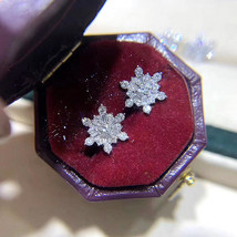 Beautiful Snowflake Ear Stud Design Style Light Luxury Flower Earrings Simple El - £7.91 GBP