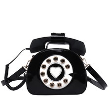 Boutique De FGG Novelty Telephone Designer Handbags Women PU Shoulder Handbags L - £38.47 GBP