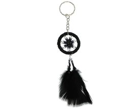 Mia Jewel Shop Dream Catcher Natural Feather Beaded Dangle Keychain Metal Ring - - £10.04 GBP
