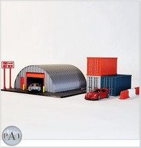 STEEL DOME GARAGE AND SHIPPING CONTAINERS COMPATIBLE  WITH HOT WHEELS MA... - £47.54 GBP