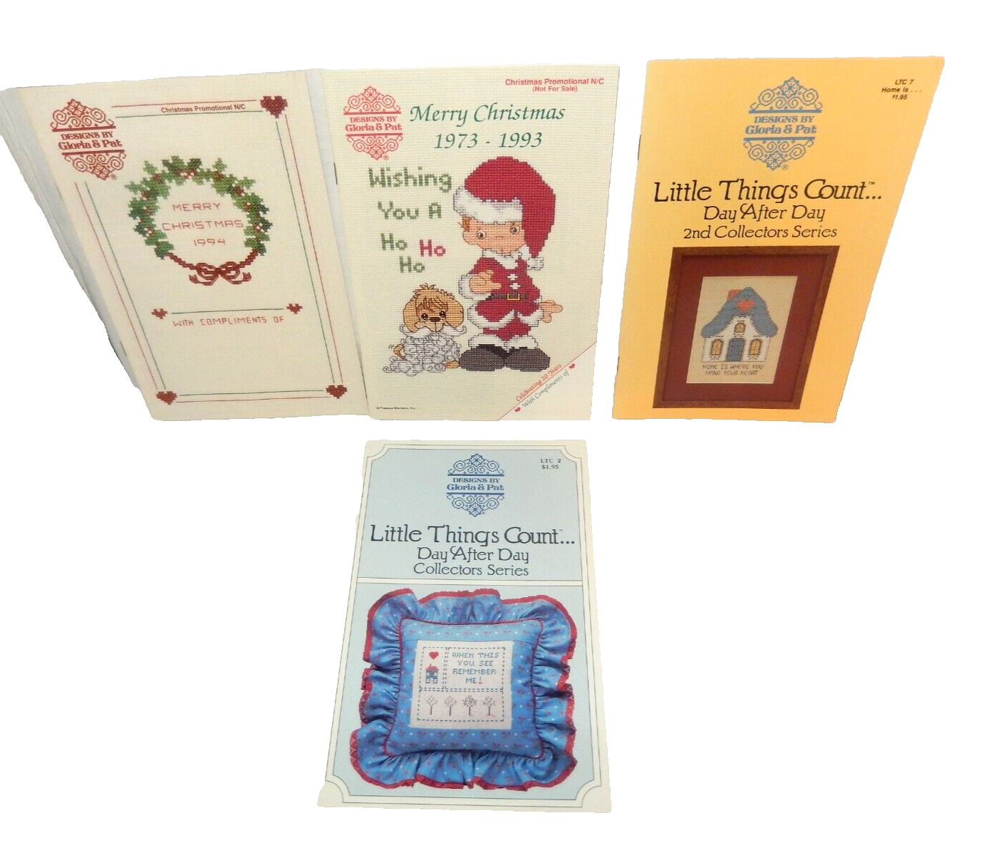 Vintage Lot Of 4 Cross Stitch Leaflets Designs By Gloria & Pat Christmas & Home - $45.00