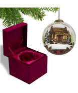 Vintage Christmas at the Cabin Hand Painted Mouth Blown Glass Ornament - €23,40 EUR