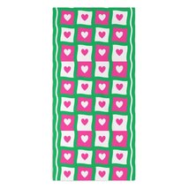 Mondxflaur Grid Hearts Hand Towels Absorbent for Bathroom 14x29 Inch - £10.38 GBP