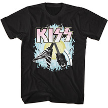 Kiss Glam Rock Guitars Men&#39;s T Shirt Pastel Axes Metal Band Album Tour Merch - £21.55 GBP+