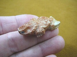 (Y-LIZ-HL-10) baby orange Horned LIZARD carving SOAPSTONE Peru FIGURINE ... - £6.86 GBP