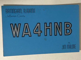 Vintage CB Ham radio Card WA4HNB Birmingham Alabama - £3.91 GBP