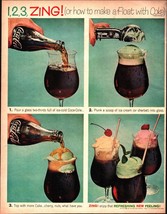 1961 Coca Cola ad ~ 1,2,3, ZING!  How To Make A Float With Coke nostalgi... - $21.21