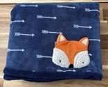 Parent&#39;s Choice Orange Fox Plush Blue Baby Blanket Arrows Walmart 29:5”x... - $21.84
