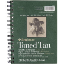Strathmore Toned Sketch Spiral Paper Pad 5.5&quot;X8.5&quot;-Tan 50 Sheets - $16.93