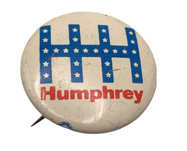 Vintage Hubert Humphrey 1968 1&quot;  Metal Pinback Button - £14.37 GBP