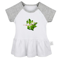 Babies Nature Green Leaf Pattern Dresses Newborn Baby Girls Princess Dress Skirt - £10.45 GBP