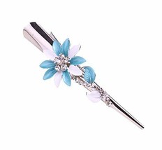 Blue Elegant Flower Dish Hair Headdress Hair Clips Horns Folder - $22.44