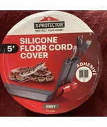 X-PROTECTOR Floor Cord Cover 5ft Cord Protector Self-Adhesive Black Cables - $17.29 CAD
