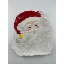 Vintage Santa Claus Face Plate Platter Serving Tray Ceramic Cookie Chris... - £13.89 GBP