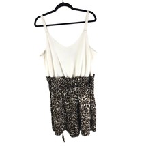 As U Wish Dress Mini Sleeveless Belted Ivory Leopard Print 1X - £3.90 GBP