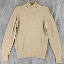 Westbound Sweater Womens Small Gold Metallic Y2K Vintage Turtleneck Long Sleeve - £28.93 GBP