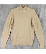 Westbound Sweater Womens Small Gold Metallic Y2K Vintage Turtleneck Long... - £27.96 GBP
