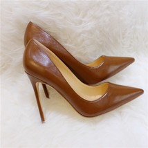 Hipping fashion women pumps brown matt leather point toe high heels 12cm 10cm 8cm party thumb200