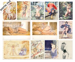 Milo Manara 12 Collection digital posters - high quality images ready to... - £30.66 GBP