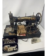 ANTIQUE WHITE FAMILY ROTARY SEWING MACHINE FR270384 WITH CASE-LIGHT-MOTOR - £158.00 GBP