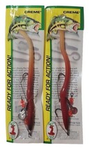 Creme Lure Pre-Rigged Prop Double Hook Weedless 6&quot; Scoundrel Wiggle Worm 2 Pack - £8.68 GBP
