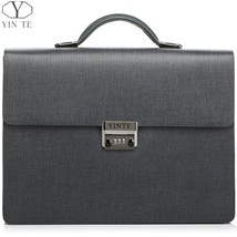 Leather Men&#39;s Briefcases Fashion Men Business Solid Zipper Lawyer Handbag - £370.74 GBP