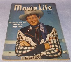 Movie life Magazine March 1947 Roy Rogers Cover Clark Gable Lucille Ball - $11.95