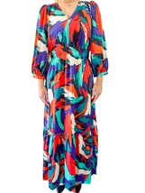 Jade spice stroke maxi dress in orange/purple/teal/navy - $133.00